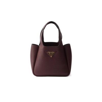 PRADA LEATHER MINI HANDBAG WITH TOP HANDLE 1BA349 (18*16*10cm) 